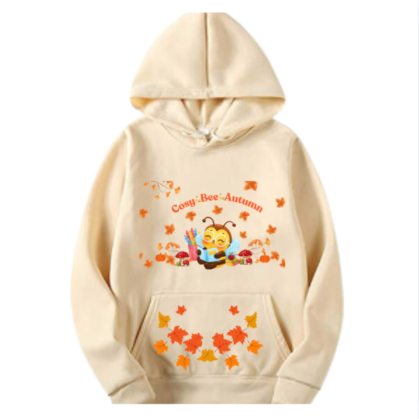 Cosy Bee Autumn Hoodie in Beige Limited Edition