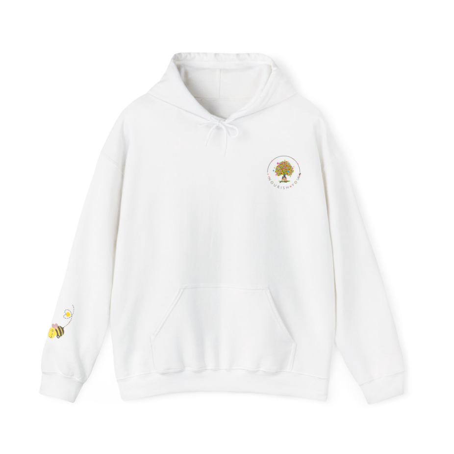 Supported. White Hoodie from the Nourish Collection