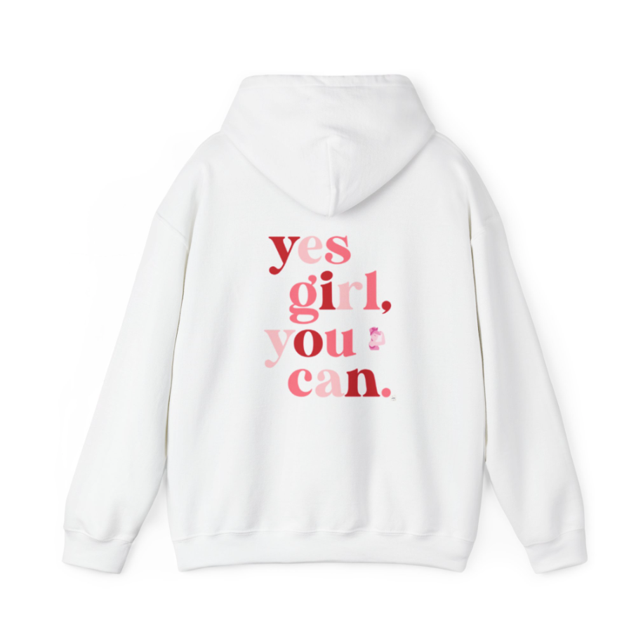 Yes Girl You Can Pink Womens Hoodies Medium
